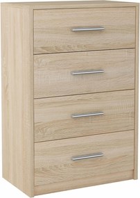 Komód szekrény Bodo 60cm 4S Sonoma 4 fiókos Ufc könyvespolc