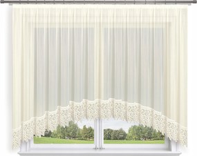 Kész függöny 300x160 ív,ekrü fátyol, gipiura 30cm