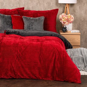 4Home Stripe mikroflanel ágyneműhuzatbordó, 140 x 200 cm, 70 x 90 cm