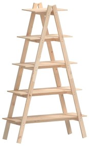 5 szintes A-alakú tömör fenyőfa polc 110 x 40 x 180,5 cm