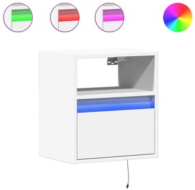 2 db fehér falra szerelhető TV-szekrény LED-del 41 x 31 x 45 cm