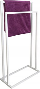 Modern Törölközőtartó állvány 2 karos fém Loft Fehér