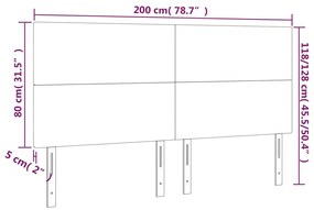 sötétkék bársony fejtámla 200 x 5 x 118/128 cm
