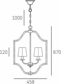 Cosmolight NEW YORK 1 P04667AU-WH Csillár 4x40W/E14 IP20