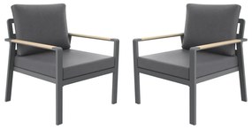 Sötétszürke fém kerti fotel Sibiu Duo – Rojaplast