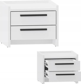 Komód szekrény Altivo 2SN fehér éjjeliszekrény hálószoba könyvespolc apróságok