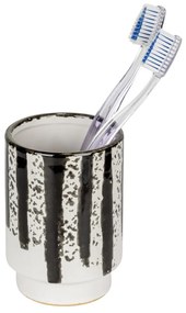 Fekete-fehér kerámia fogkefetartó pohár Subiza – Wenko