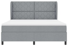 Boxspring Ágy Matraccal - Világosszürke, 180x200 cm, Anyag