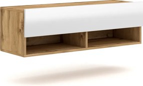 TV szekrény 100 cm 1 ajtós Wotan tölgy / fehér magasfény színkombinációban – DERBY