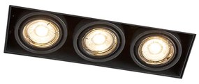 6 darabos süllyesztett spotlámpa készlet fekete állítható keret nélküli 3-lámpás - Oneon