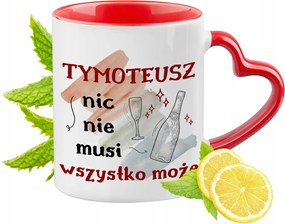 Timóteusnak Piros bögre szív alakú füllel Ajándék