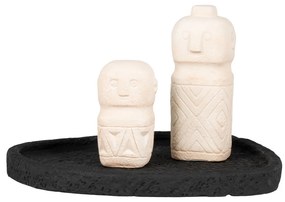 Cement tálca, fekete, 26,5x26x2 cm