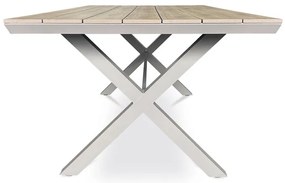 Bézs Kerti Asztal, Alumínium Váz + Polywood Lap. AZT-S1510 OAK
