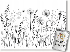 Fotótapéta Flizelina Grafika Kert Virágok B&amp;w Fekete-fehér 200x140 ragasztó