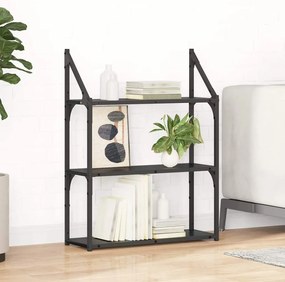 vidaXL Falpolc polcokkal Fekete tölgy 60 x 21 x 78,5 cm Faanyag