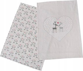 Pamut Konyhai Törlőkendő Rénszarvas Karácsonyi Motívummal 50 x 70 2 db