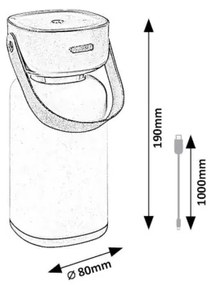 Rabalux 77143- LED Dimmelhető újratölthető érintős kültéri asztali lámpa FUNES LED/3W/5V IP44 barna