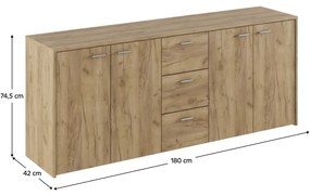 HUGOS 180 szekrény, tölgyfa artisan