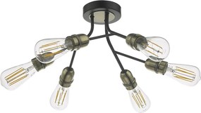 Dar lighting loft vintage mennyezeti lámpa remy antik sárgaréz fekete darrem0654