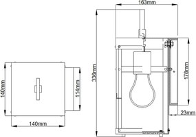 Quintiesse PORTER QN-PORTER-S-DZ Fali lámpa 1x60W/E27 IP44