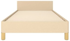 krémszínű szövet ágykeret matrac nélkül 90x200 cm