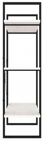 háromszintes fehér tömör fenyőfa könyvszekrény 100x30x105 cm