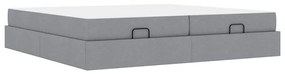 Ágykeret tárolóval Világosszürke 200 x 200 cm szövet
