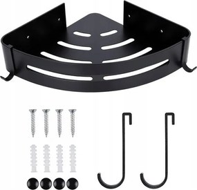 Fürdőszobai sarokpolc loft zuhanyhoz, akasztókkal, fém