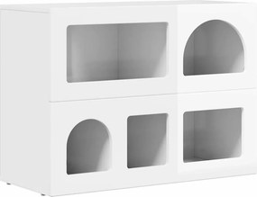 vidaXL Széf Magas Fényű Fehér 80,5 x 35 x 59 cm Faanyag