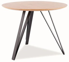 Tetis étkezőasztal, átmérő 100 cm, tölgy / fekete
