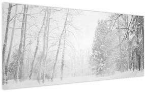 Kép - Fából készült móló télen (120x50 cm)