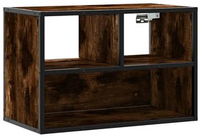 füstös tölgy színű szerelt fa és fém TV-szekrény 60x31x39,5 cm