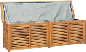 vidaXL tömör tíkfa kerti tárolóláda zsákkal 175 x 50 x 55 cm