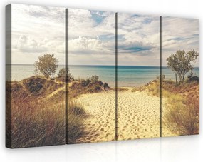 Vászonkép 120x80 Tengeri táj dűnék tengerpart homok tenger ég természet nyár