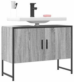 szürke sonoma szerelt fa fürdőszobai mosdószekrény 80x33x60 cm