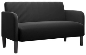 fekete bársony loveseat kanapé 109 cm