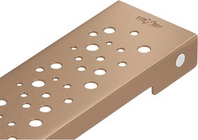 Mexen Flat M12 vonalmenti lefolyó takarólemeze, 100 cm, kefélt réz - 1C21100