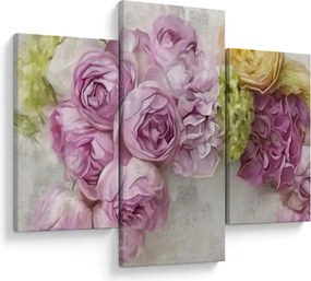 Kép - Virágok a falon pasztell színekben (90x60 cm)