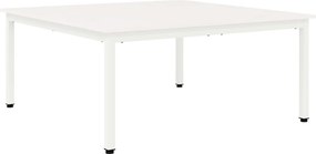 vidaXL Dohányzóasztal Fehér 100 x 100 x 45 cm Tömör fenyőfa