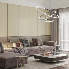 LED Csillár zsinóron HOOP LED/93W/230V átm. 80 cm 4000K fényezett króm