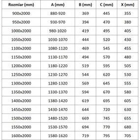 Mexen Exo, nyitható tolóajtó 100x200 cm, 6 mm átlátszó üveg, króm profil, 8151-100-000-01-00