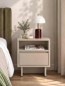 Zolia éjjeliszekrény 40 cm fiókkal, lábazattal - kasmír