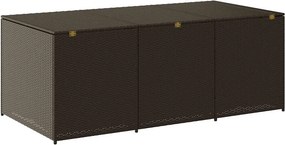 Barna Polyrattan Kerti Tárolóláda 180 X 90 X 70 Cm