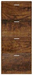 füstös tölgy színű szerelt fa cipősszekrény 59x17x150 cm