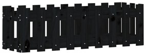 fekete tömör fenyőfa kerti magaságyás kerítéssel 100x30x30 cm