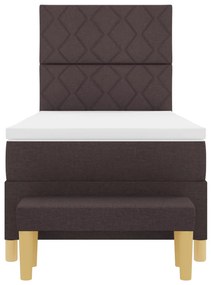 Boxspring ágy matraccal és paddal, sötétbarna, 100x200 cm, szövet