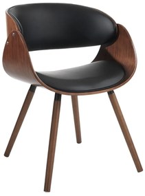 Fekete-sötétbarna kárpitozott karfás étkezőfotel Visby Evo – Tomasucci