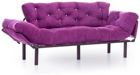 Kanapéágy Nitta Triple, Futon, 3 ülőhely, 225x70 cm, fém, lila