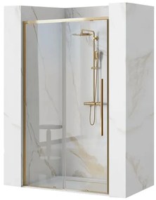 Rea Solar Gold zuhanyajtók 100 cm tolható arany fényes/átlátszó üveg REA-K6547