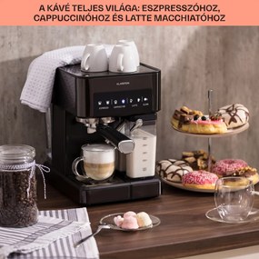 Klarstein Arabica Comfort, kávégép portaszűrővel, 1350 W, 20 bar, 1,8 l, érintőképernyő